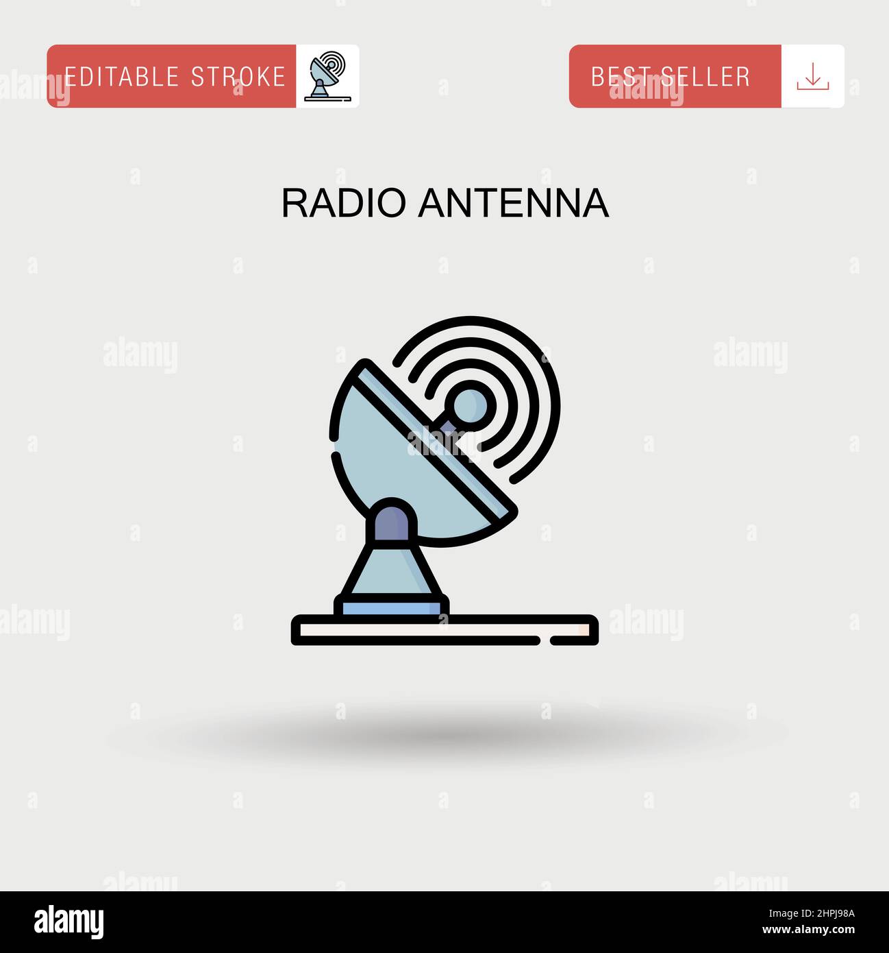 Einfaches Vektorsymbol für Radioantenne. Stock Vektor