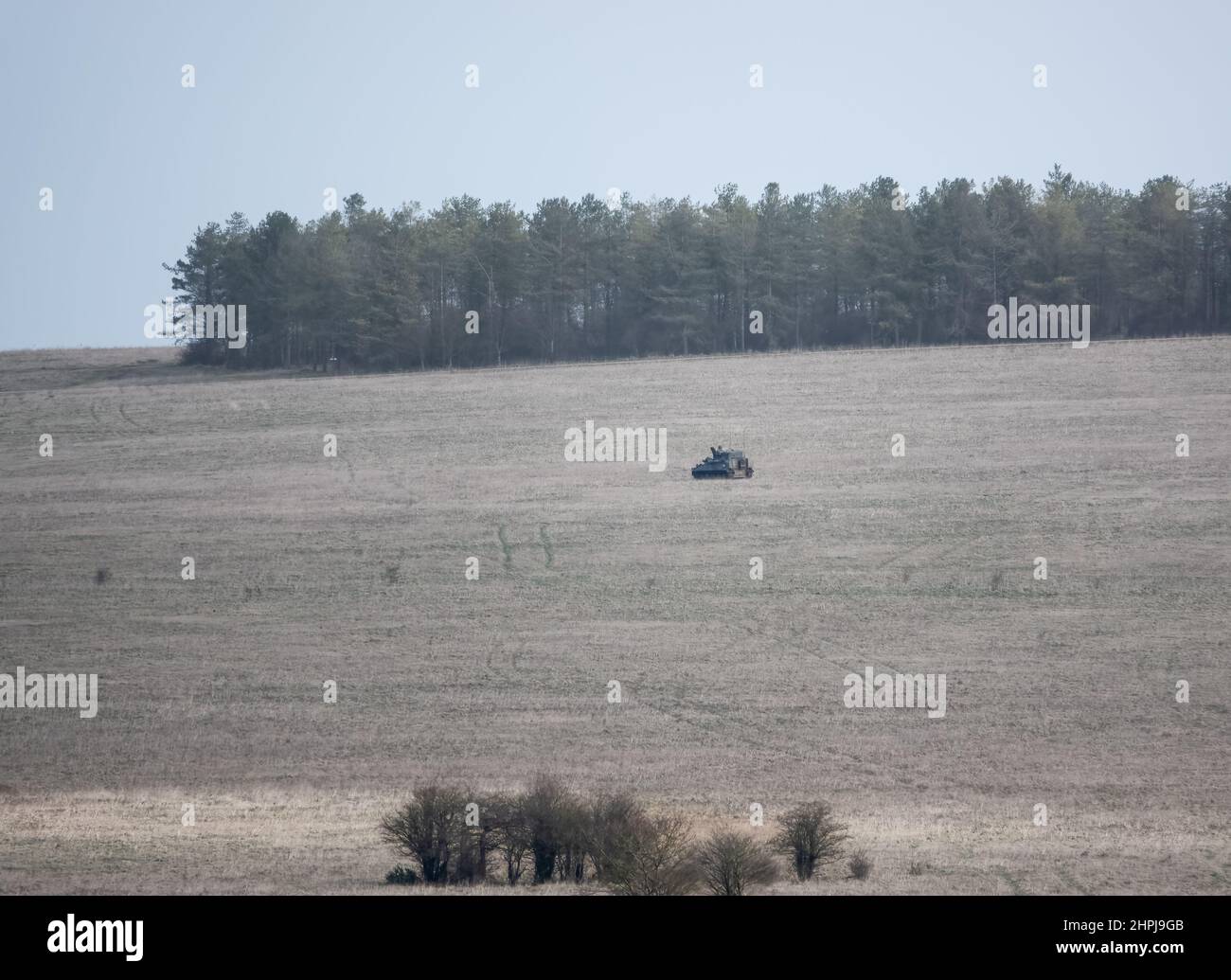 britische Armee Supacat Jackal 4x4 Schnellangriff, Feuerunterstützung und Aufklärungsfahrzeug in Aktion auf einer militärischen Übung Großbritannien Stockfoto