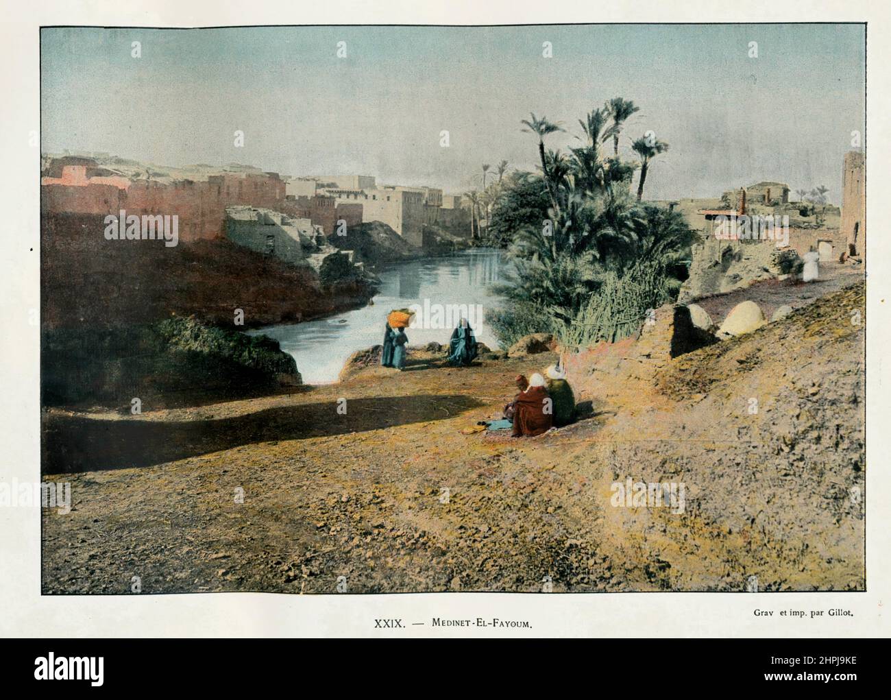Autour Du Monde Egypte Paysages Monuments 1895 - 1900 (6) - 19. Jahrhundert französisch kolorierte Fotografie-Druck Stockfoto