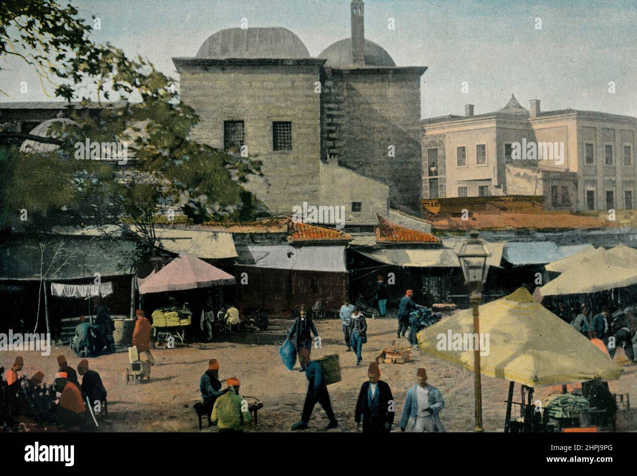 BAZAR A STAMBOUL. Autour Du Monde Turquie II 1895 - 1900 (4) - 19. Jahrhundert französischer Farbfotografiedruck Stockfoto