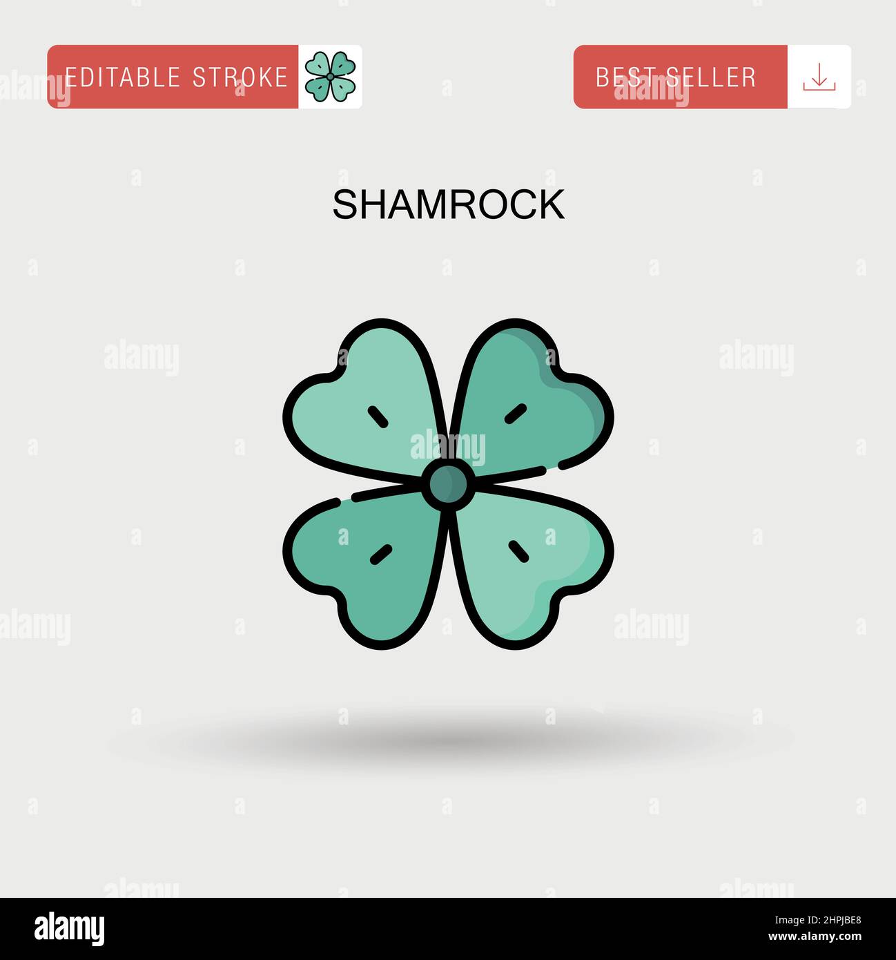 Einfaches Vektorsymbol „Shamrock“. Stock Vektor