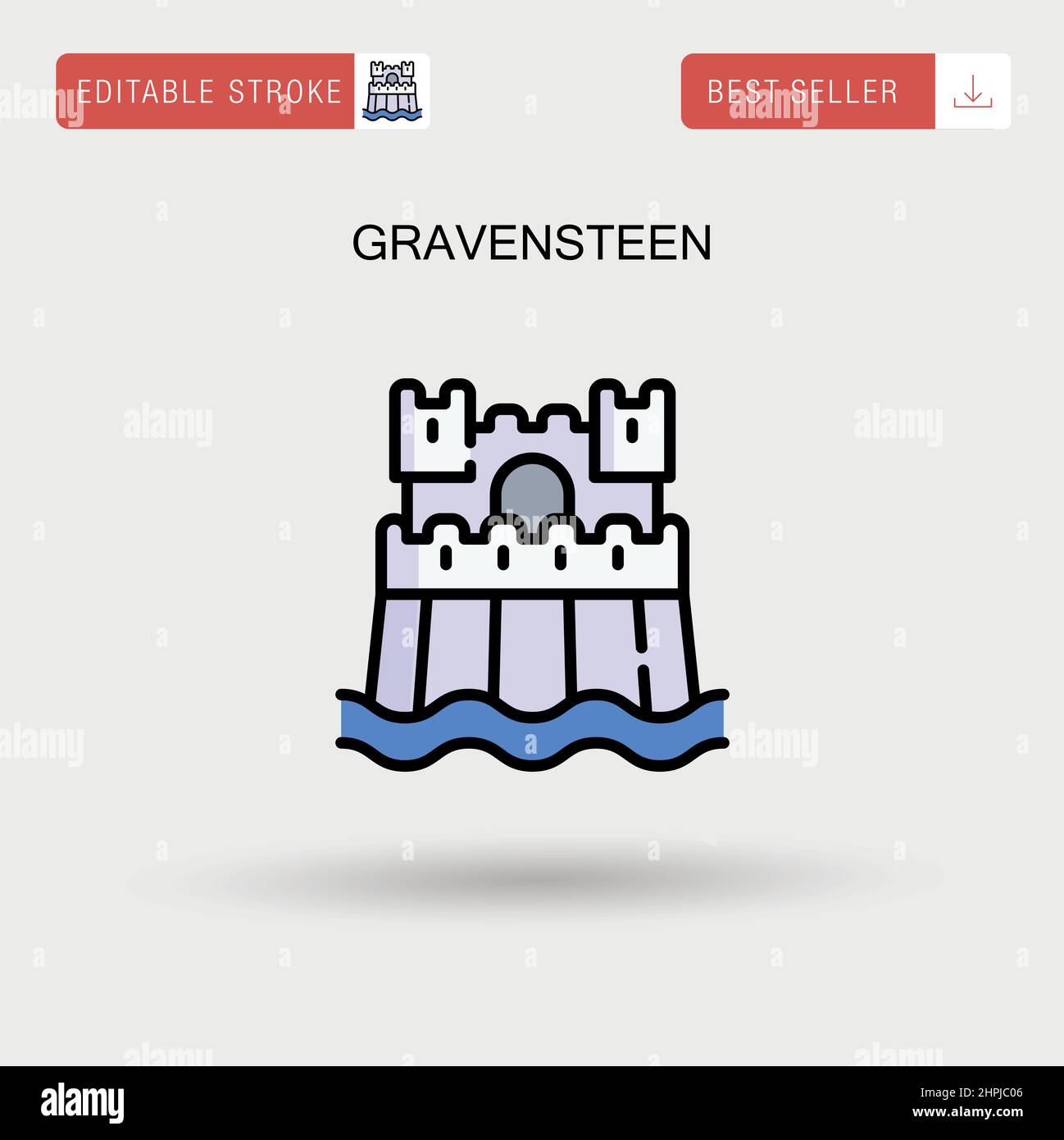 Gravensteen einfaches Vektorsymbol. Stock Vektor