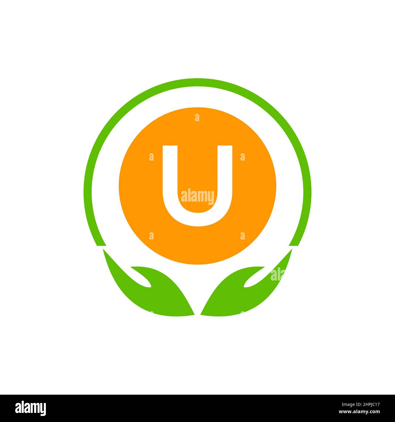 Symbol für das Gesundheitswesen Logo für die medizinische Apotheke auf dem Buchstaben U. Health, Logo für wohltätige Zwecke mit Vorlage für das U-Logo Stock Vektor