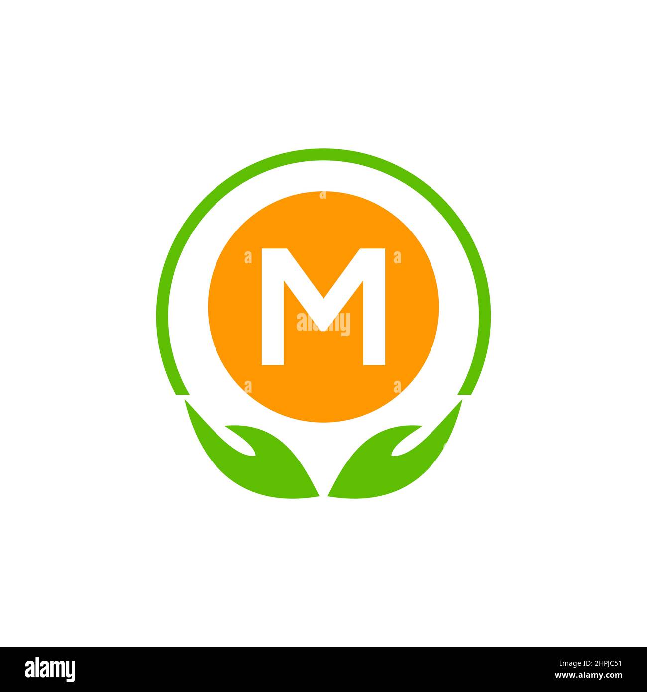 Healthcare Icon Logo der medizinischen Apotheke auf dem Buchstaben M. Health, Charity Logo mit M-Logotyp-Vorlage Stock Vektor