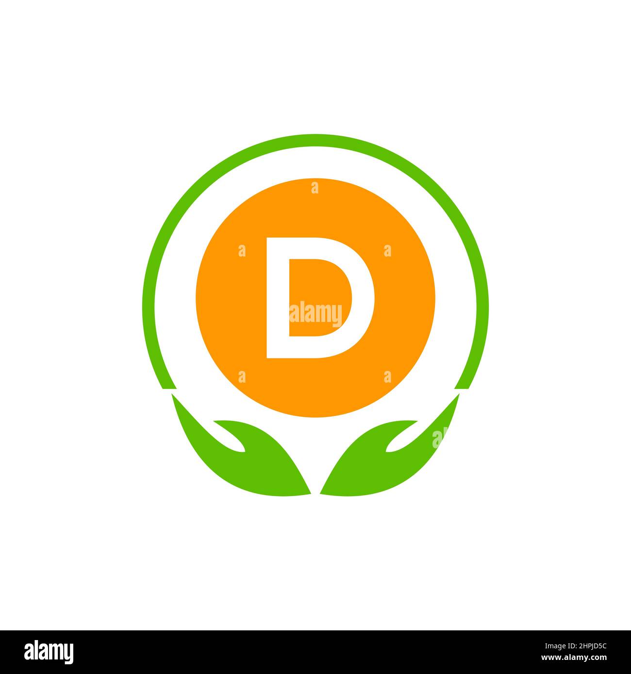 Symbol für das Gesundheitswesen Logo für die medizinische Apotheke auf dem Buchstaben D. Logo für Gesundheit, Wohltätigkeitsorganisation mit D-Logotyp-Vorlage Stock Vektor