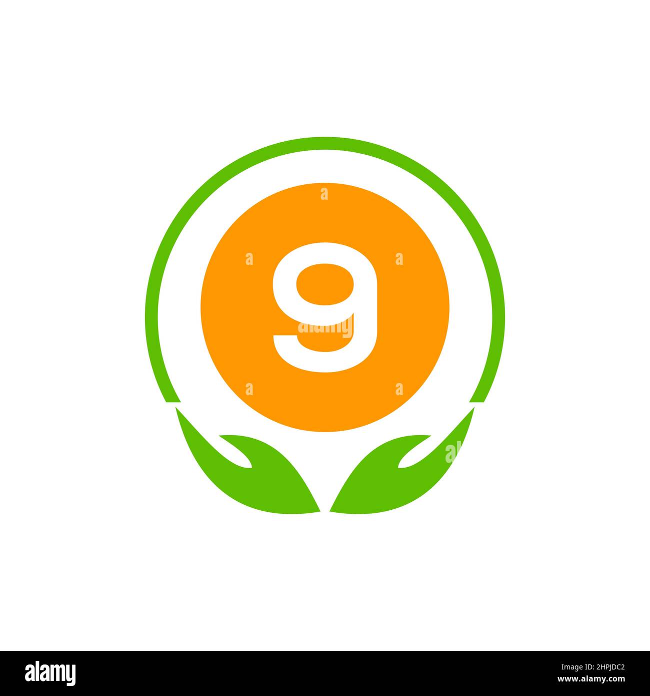 Healthcare Icon Logo Der Medizinischen Apotheke Auf Brief 9. Gesundheit, Wohltätigkeitslogo Mit 9-Logo-Vorlage Stock Vektor