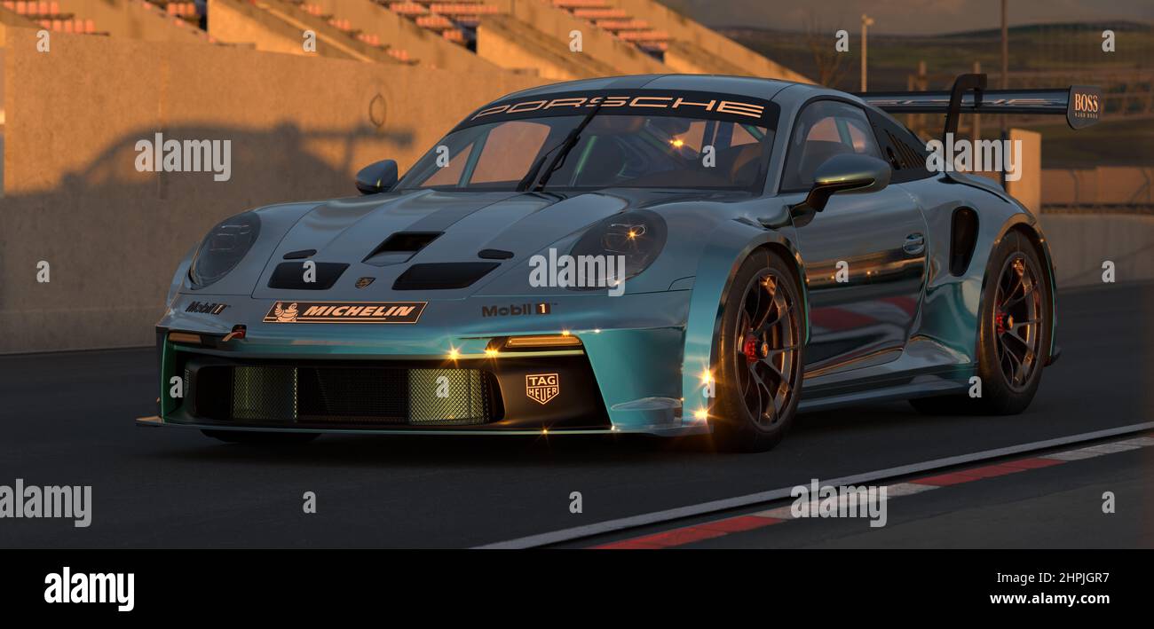 Porsche 911 GT3 Cup auf Kurs Stockfoto