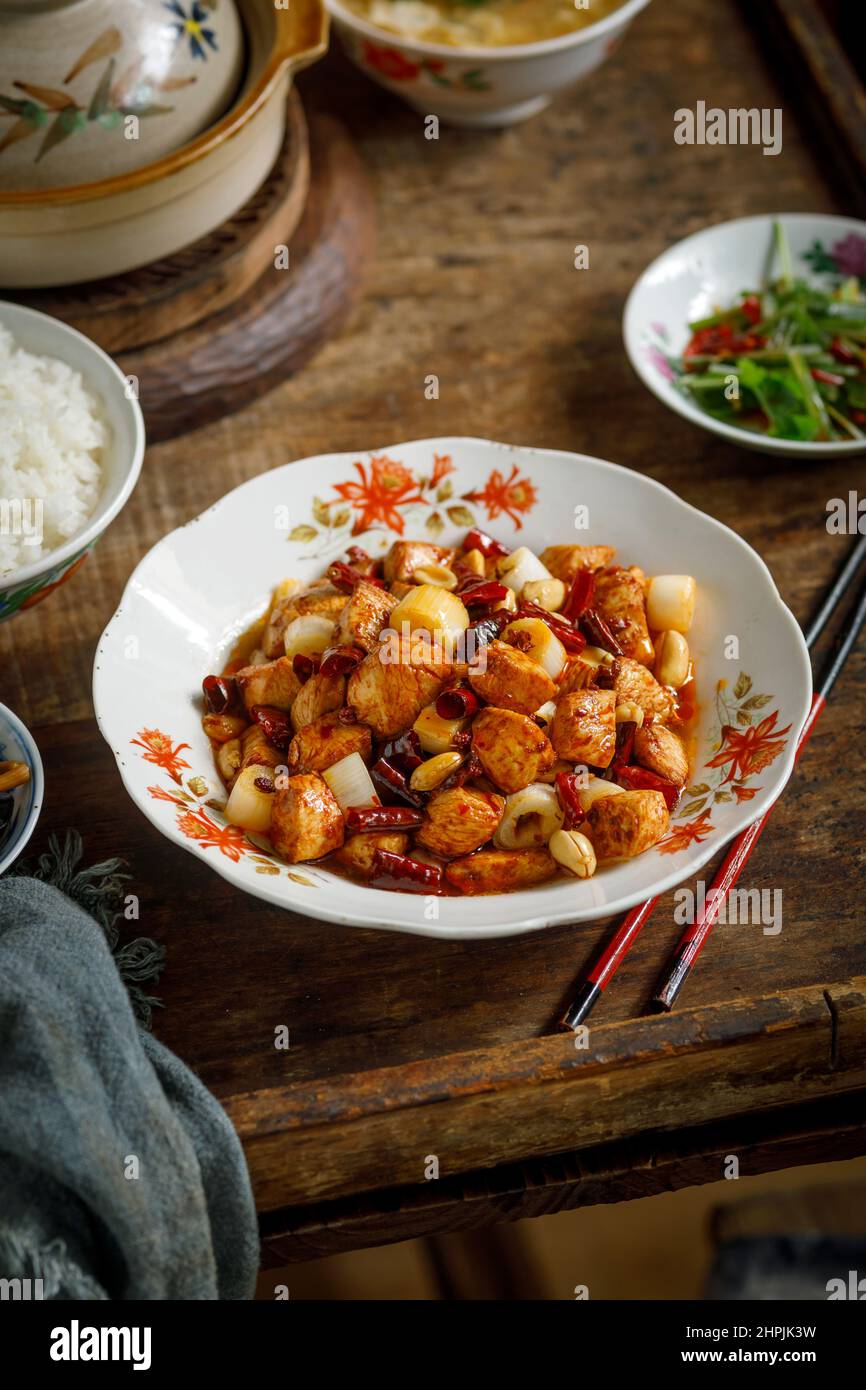 Kung Pao Chicken Stockfoto