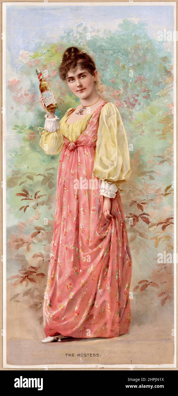 The Hostess - Budweiser Lager Bier Poster - 1892 Stockfoto