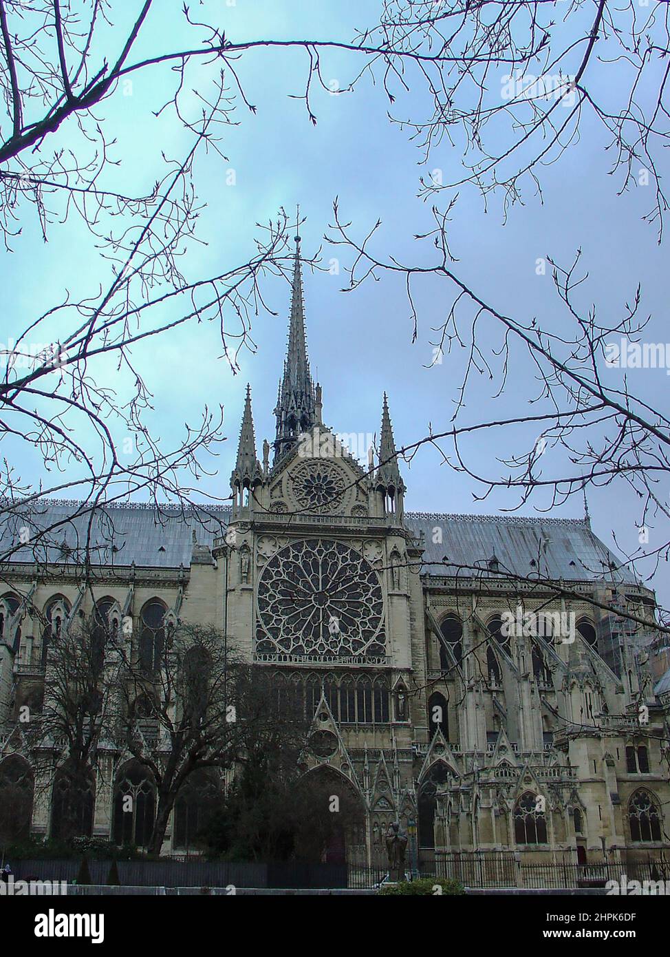 Notre Dame, Unsere Liebe Frau von Paris, mittelalterliche katholische Kathedrale auf der Île de la Cité eine Insel in der seine vor dem Brand am 15. April 2019. Stockfoto