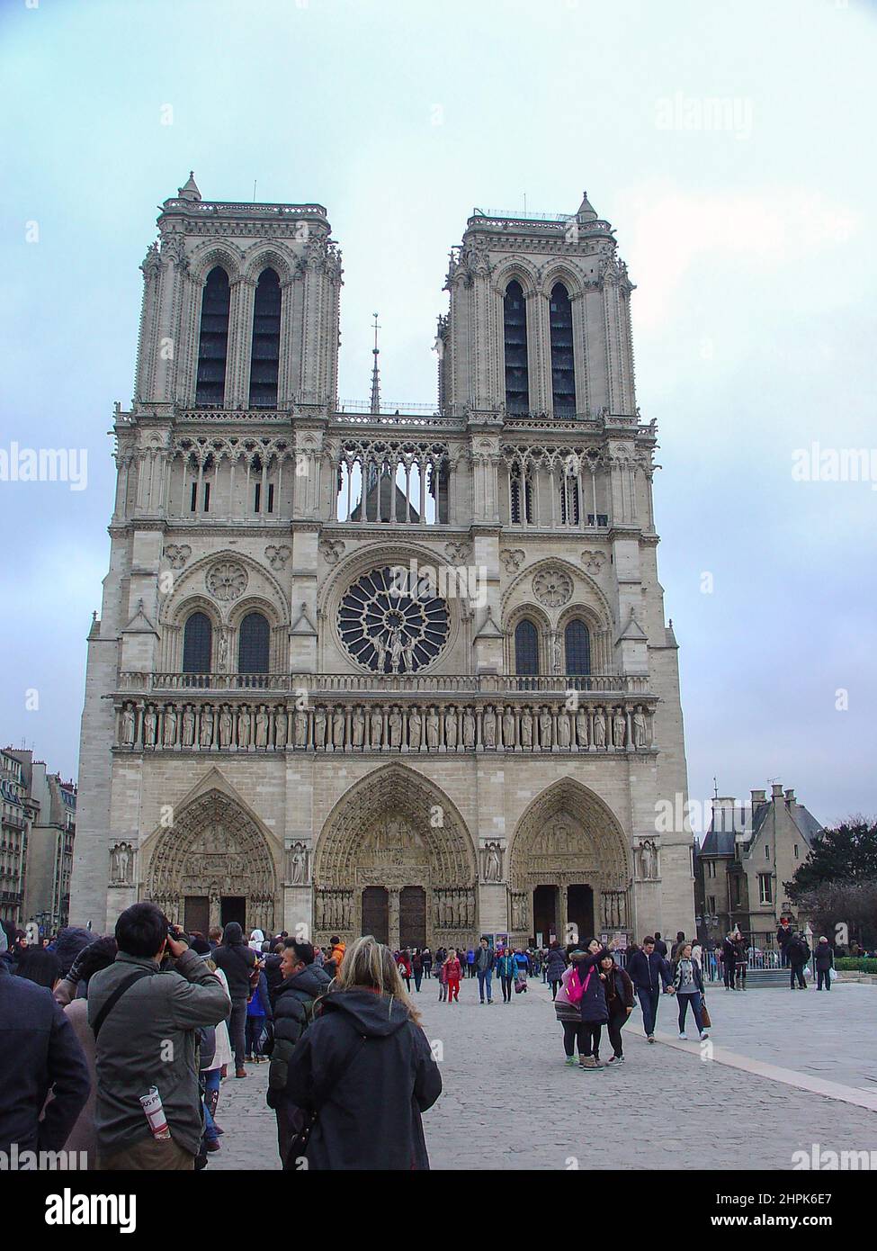 Notre Dame, Unsere Liebe Frau von Paris, mittelalterliche katholische Kathedrale auf der Île de la Cité eine Insel in der seine vor dem Brand am 15. April 2019. Stockfoto