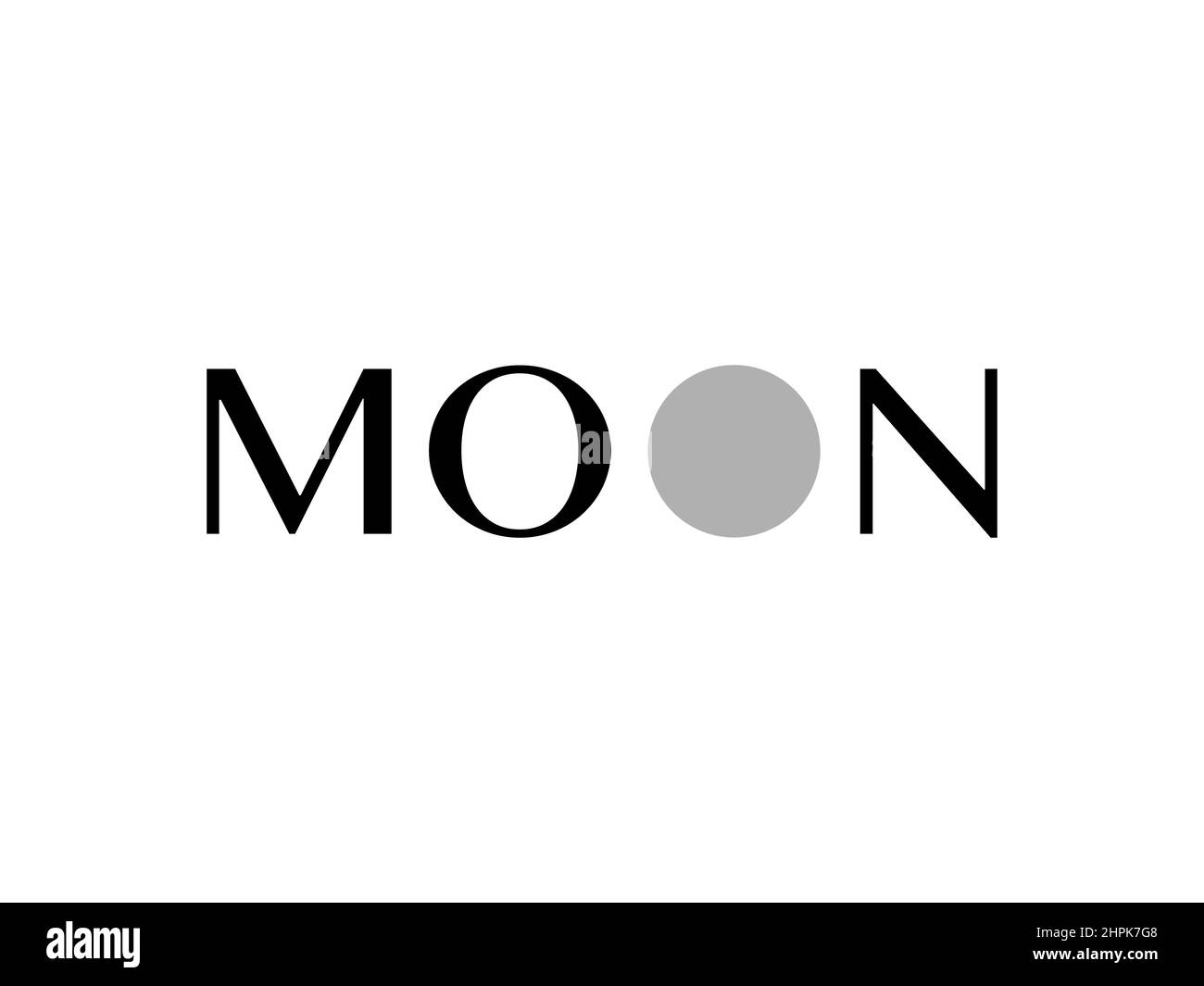 Vollmond Schriftart Wort Symbol Illustration Tarot Logo Zeichen Vektor Grußkarte Hintergrund. Handgeschriebenes schwarzes Designelement. Kalligraphische Identitätsmuster Stock Vektor