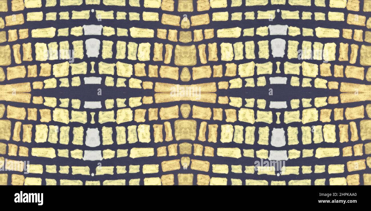 Aquarellmosaik. Abstraktes geometrisches ethnisches Ornament. Stockfoto