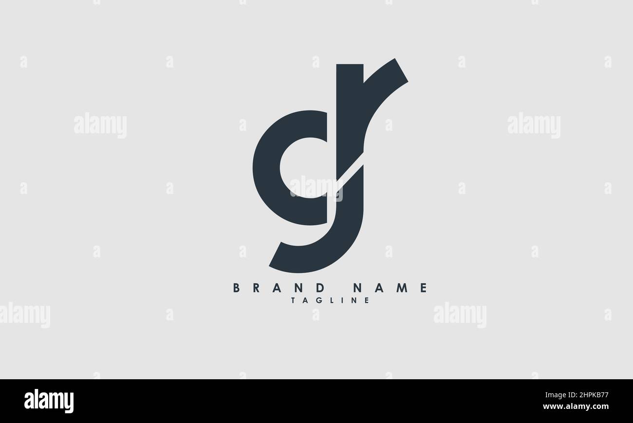 Buchstabenbuchstaben Initialen Monogramm-Logo GR, RG, G und R Stock Vektor