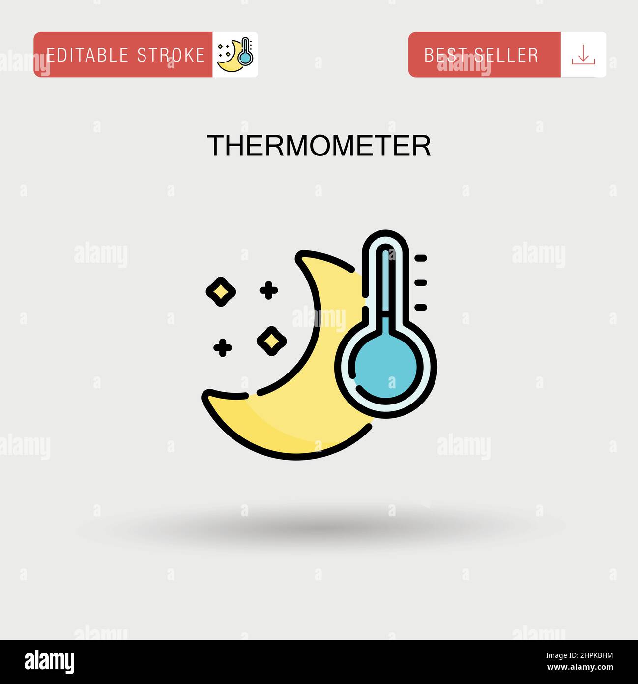 Einfaches Vektor-Symbol für Thermometer. Stock Vektor