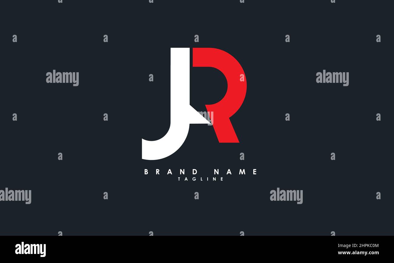 Buchstabenbuchstaben Initialen Monogramm-Logo JR, RH, H und R Stock Vektor