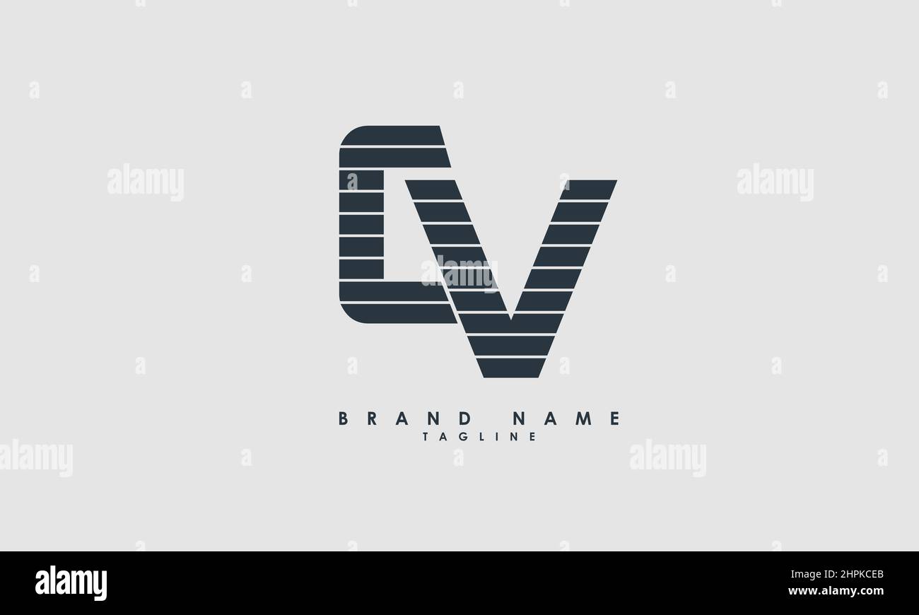 Buchstabenbuchstaben Initialen Monogramm Logo CV, VC, C und V Stock Vektor