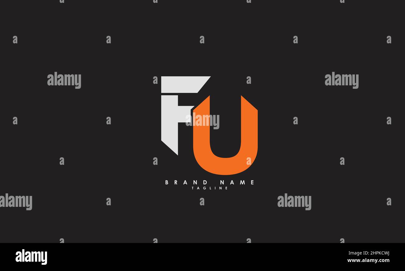Buchstabenbuchstaben Initialen Monogramm-Logo FU, UF, F und U Stock Vektor