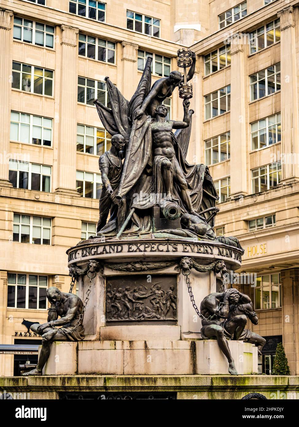 HE Nelson Monument; Exchange Flags; Liverpool; Merseyside Stockfoto