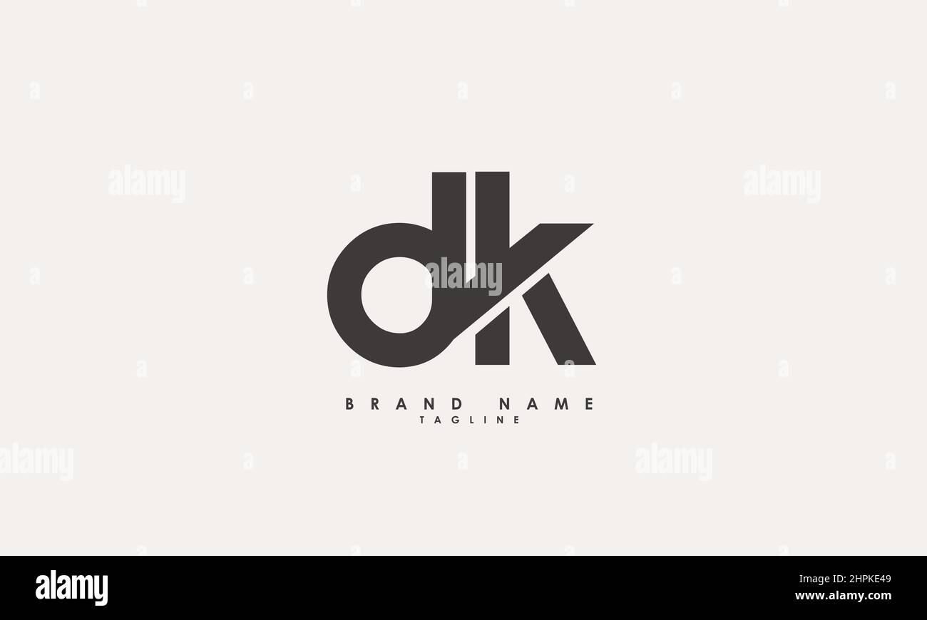 vorlage für das Logo des dk-Alphabets mit Buchstabenzeichen, Monogramm-Vektor Stock Vektor