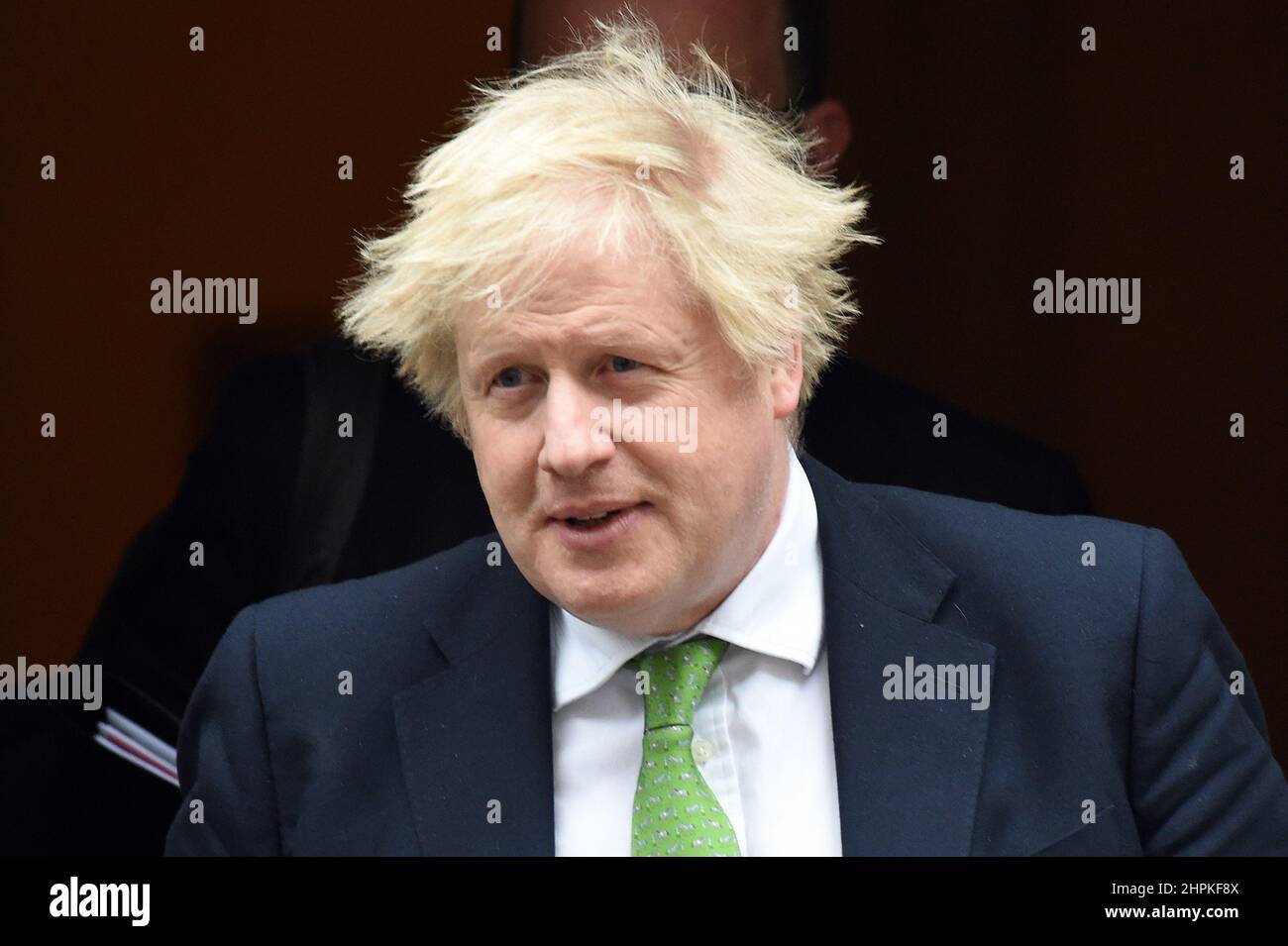 London, Großbritannien. 22nd. Februar 2022. Boris Johnson Premierminister verlässt No10 und spricht im Parlament über die Ukraine-Russland-Krise Kredit: MARTIN DALTON/Alamy Live News Stockfoto