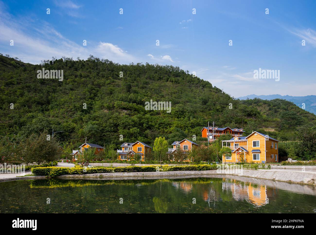 Die westlichen Berge, henan ländliche Haus bleiben Anlage Stockfoto