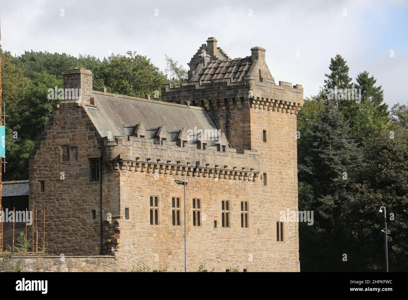 Dean Castle, Kilmarnock, Ayrshire, Schottland, Großbritannien. Wird restauriert Stockfoto