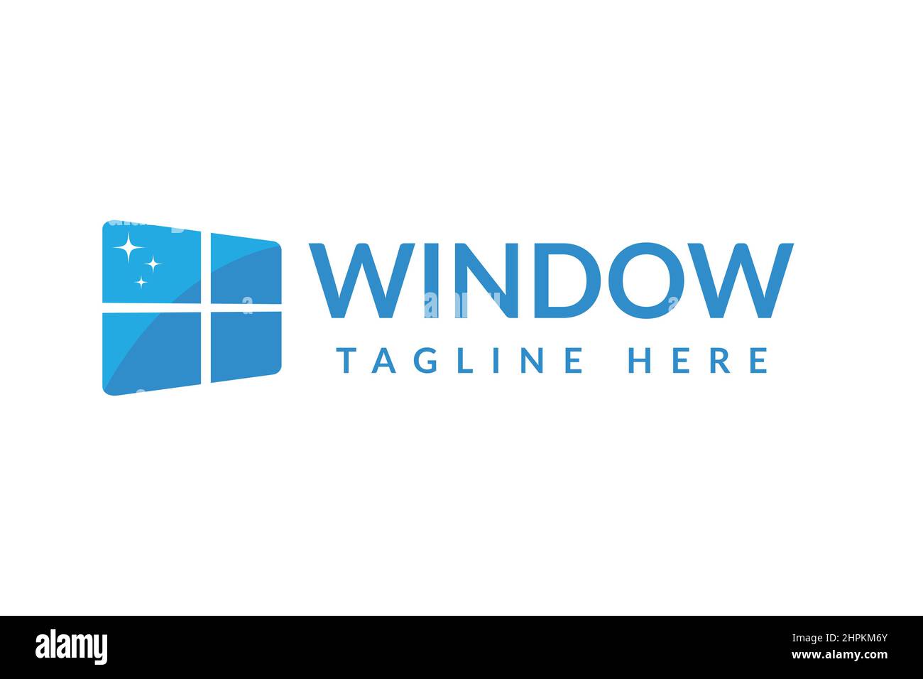 Fensterputzer Logo-Design isoliert auf weißem Hintergrund Stock Vektor