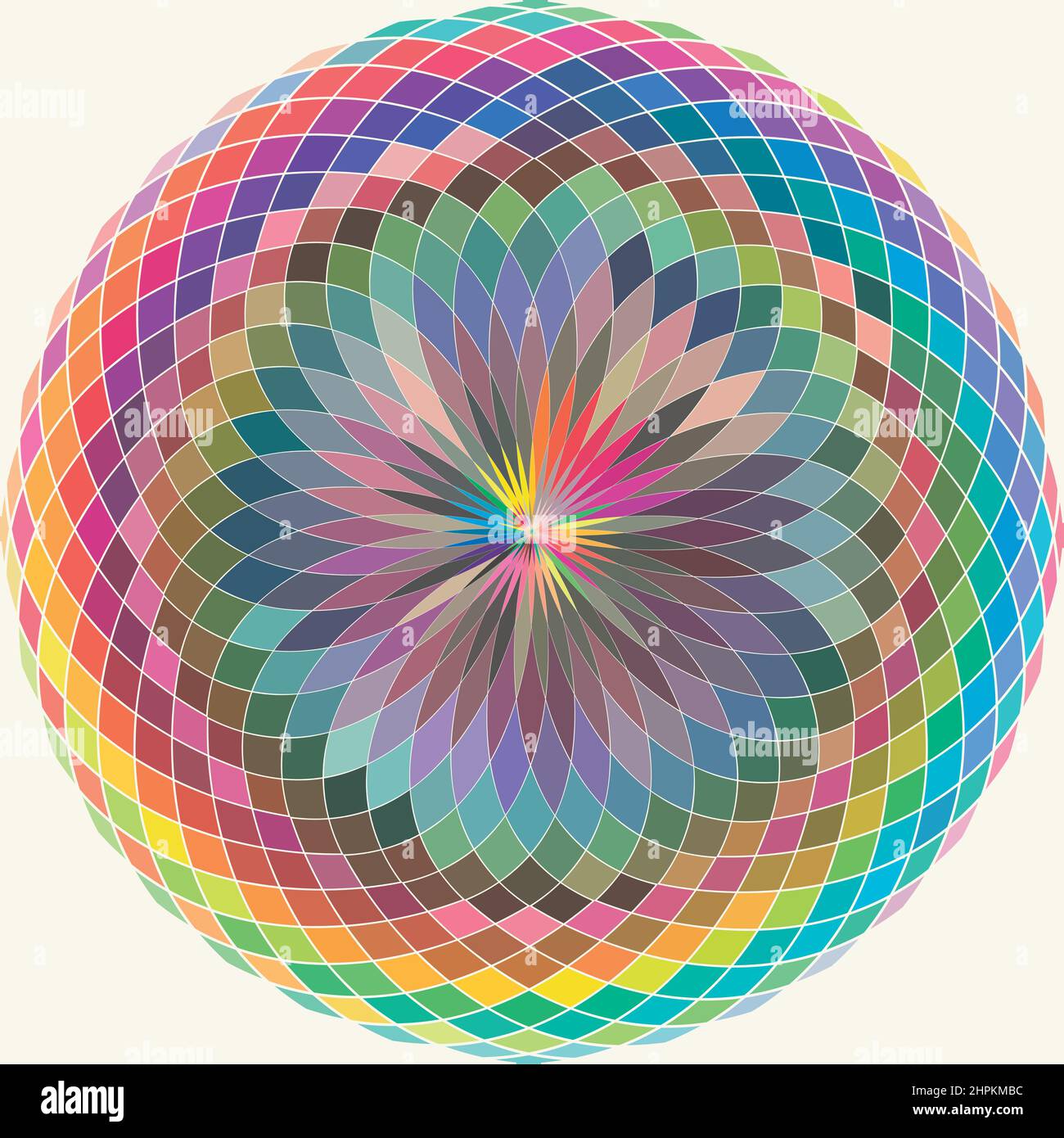 Vektor-Illustration Zeichnung von spektralen mehrfarbigen Kreis abstrakten Muster und Texturen. Colrful polychrome Segment. Vektorgrafik Stock Vektor