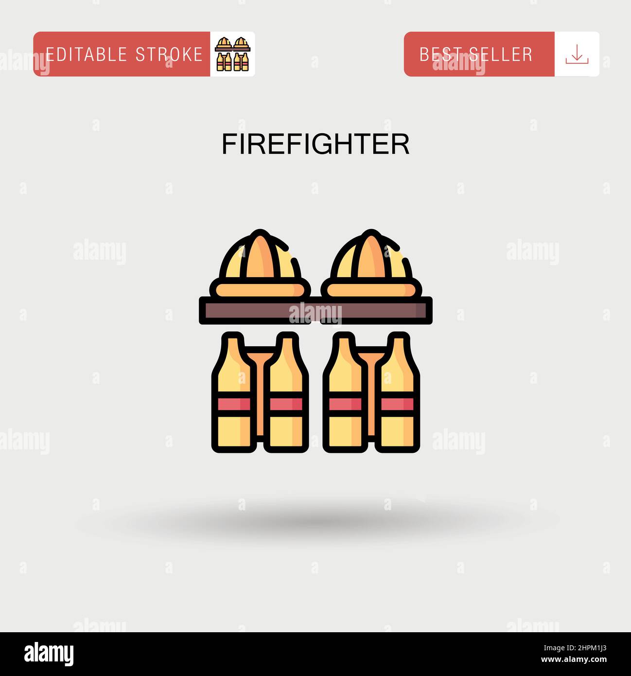 Einfaches Vektor-Symbol für Feuerwehrmann. Stock Vektor