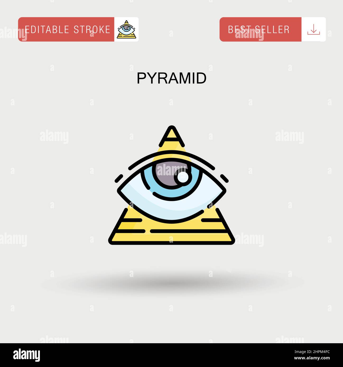 Einfaches Vektor-Symbol der Pyramide. Stock Vektor