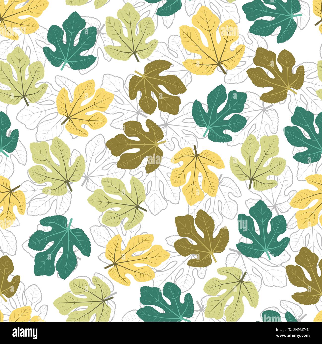 Moderne künstlerische Vektor floralen nahtlose Muster Design aus exotischen Feigenblättern. Elegante Laub wiederholen Textur Hintergrund für Druck und Textil Stock Vektor