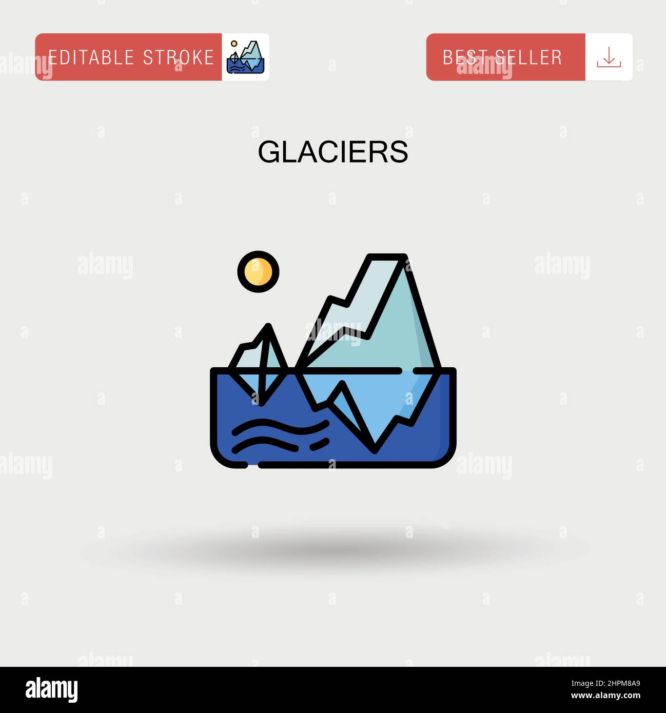 Gletscher einfaches Vektorsymbol. Stock Vektor
