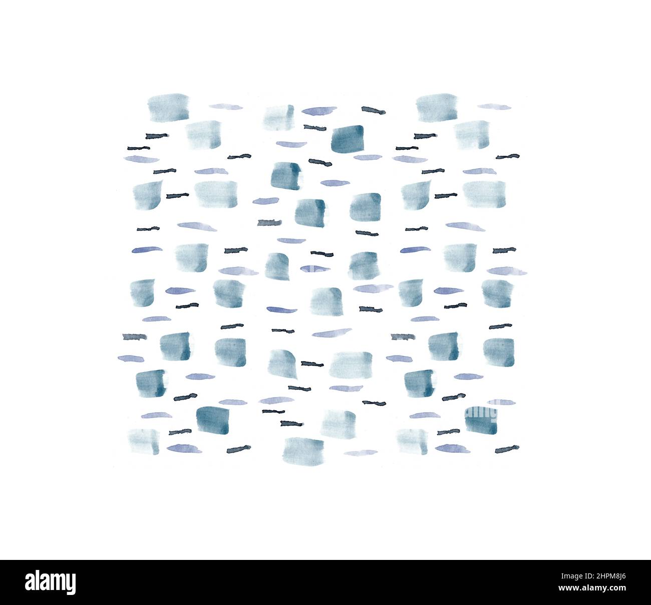 Aquarell-Muster aus abstrakter Birkenrinde-Textur in grau, grau und blau als Poster oder Hintergrund Stockfoto