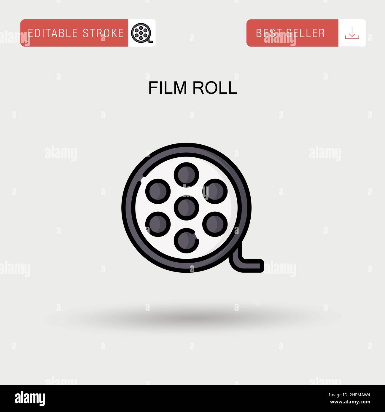 Filmrolle einfaches Vektorsymbol. Stock Vektor