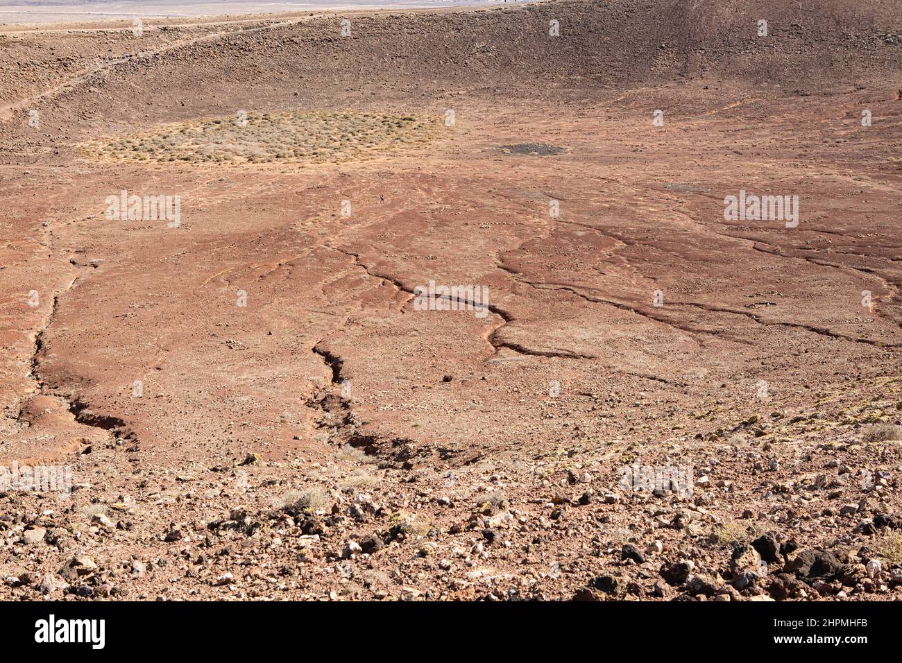Montana Roja Krater, Playa Blanca, Lanzarote, Kanarische Inseln. Stockfoto