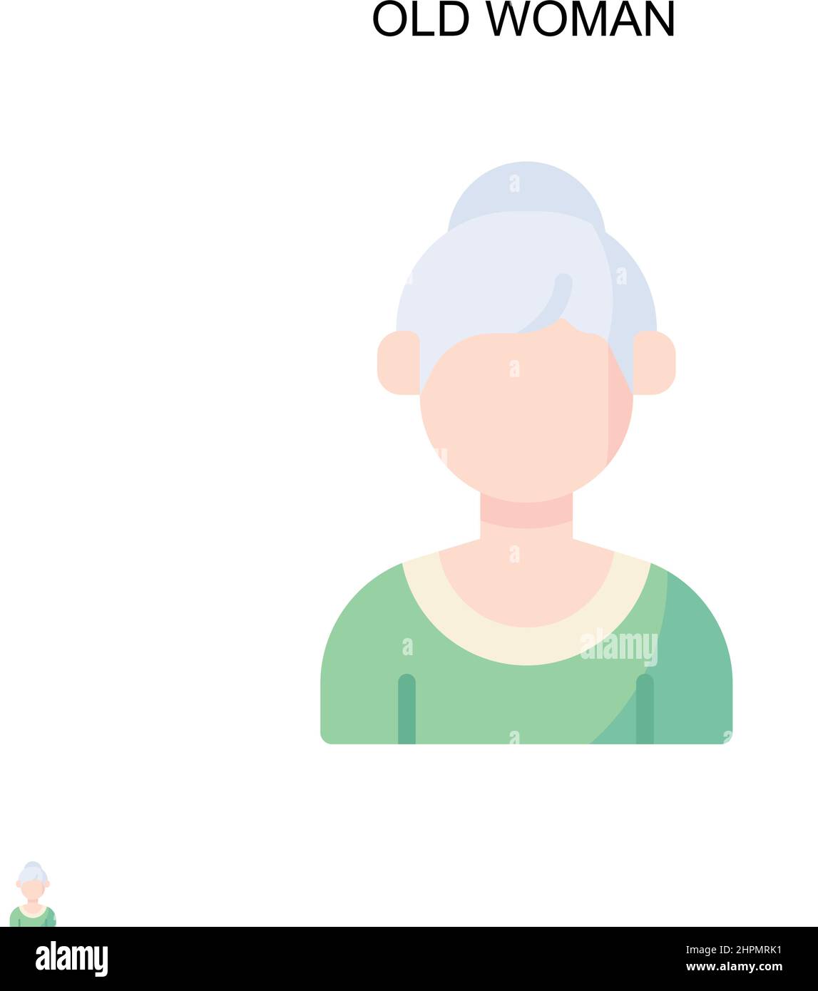 Alte Frau einfaches Vektor-Symbol. Illustration Symbol Design-Vorlage für Web mobile UI-Element. Stock Vektor