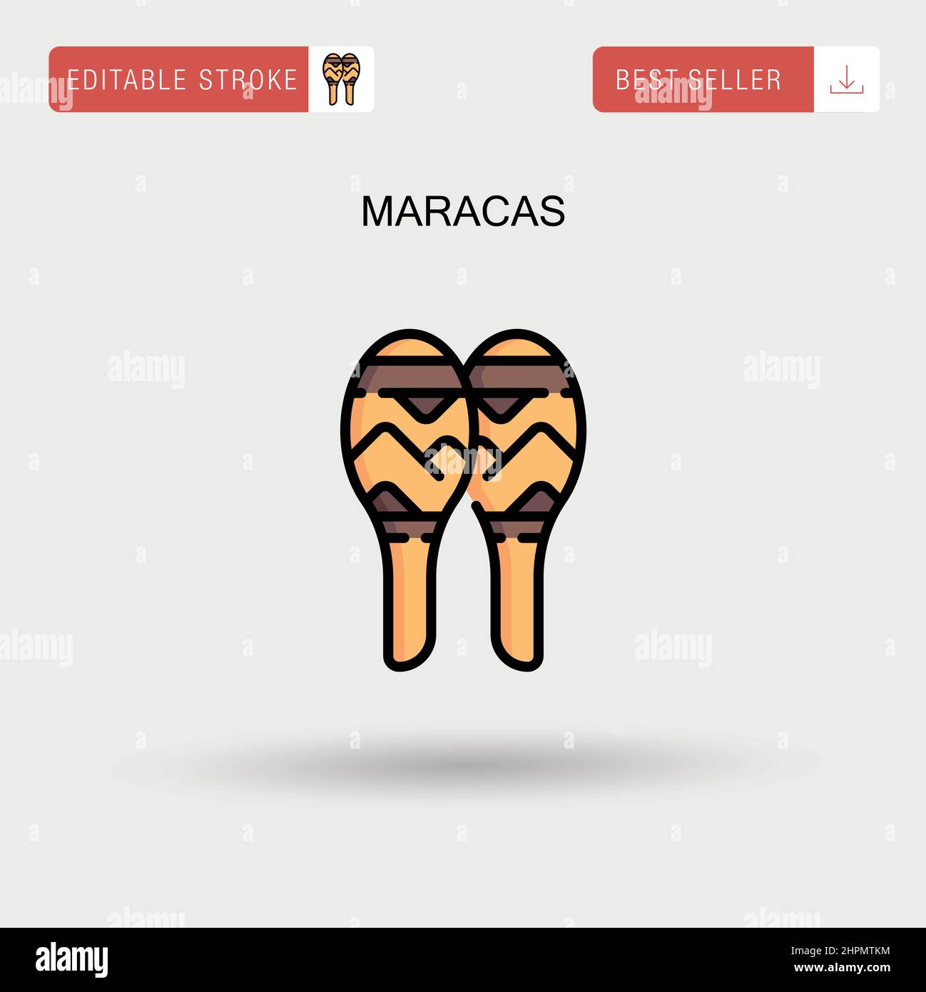 Einfaches Vektorsymbol für Maracas. Stock Vektor