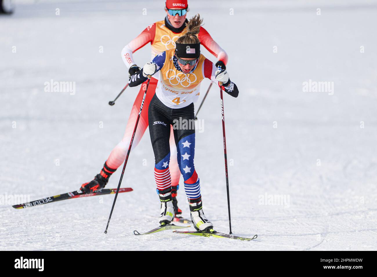 Novie McCabe (USA), 12. FEBRUAR 2022 - Skilanglauf: 4x5-km-Frauen-Staffel während der Olympischen Winterspiele 2022 in Peking beim National Cross-C Stockfoto