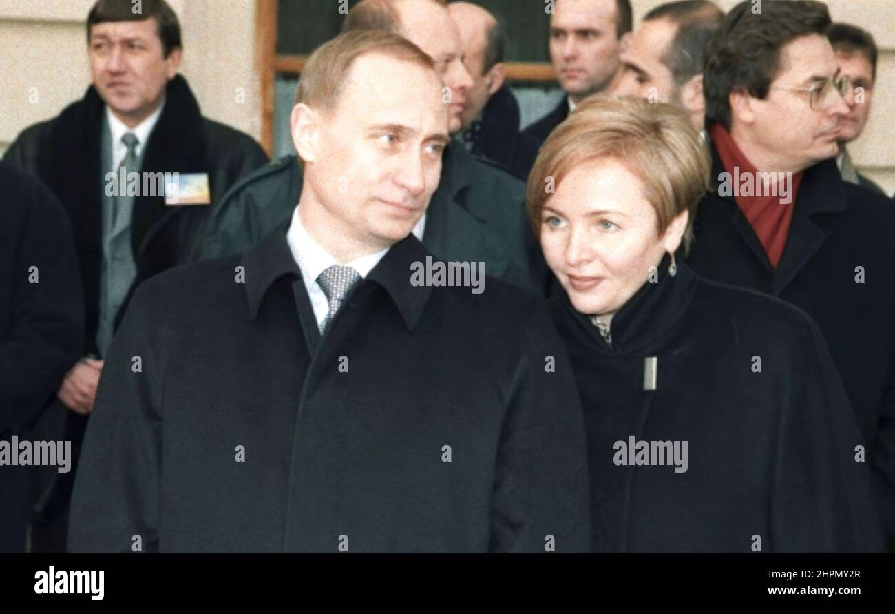 Der russische Präsident Wladimir Putin und seine Frau bei einem Staatsereignis. Stockfoto