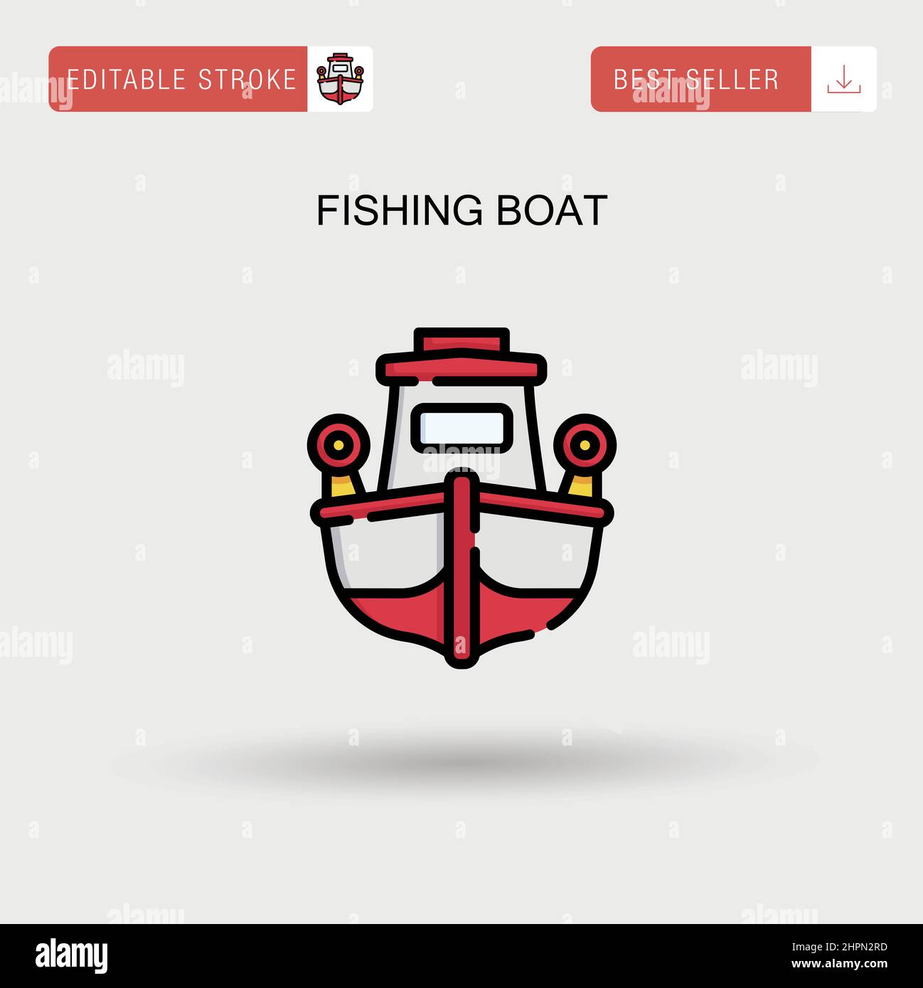 Einfaches Vektorsymbol für Fischerboot. Stock Vektor