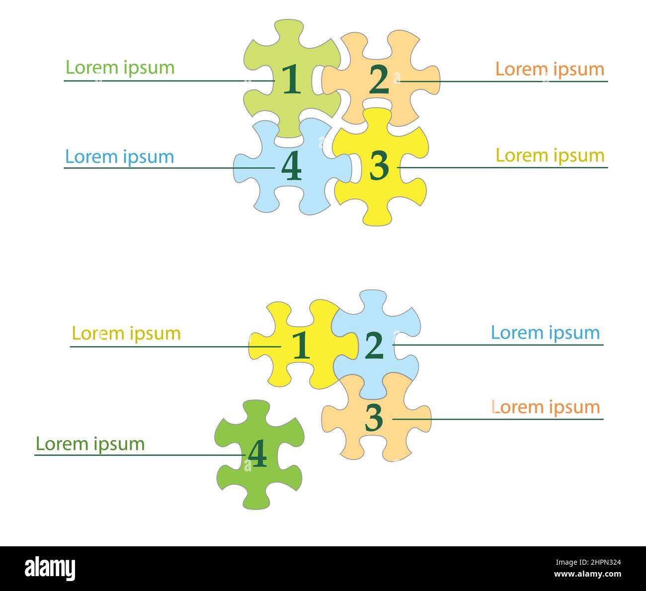 Puzzles Infografiken - Geschäftsvorlage - Vektor Stock Vektor