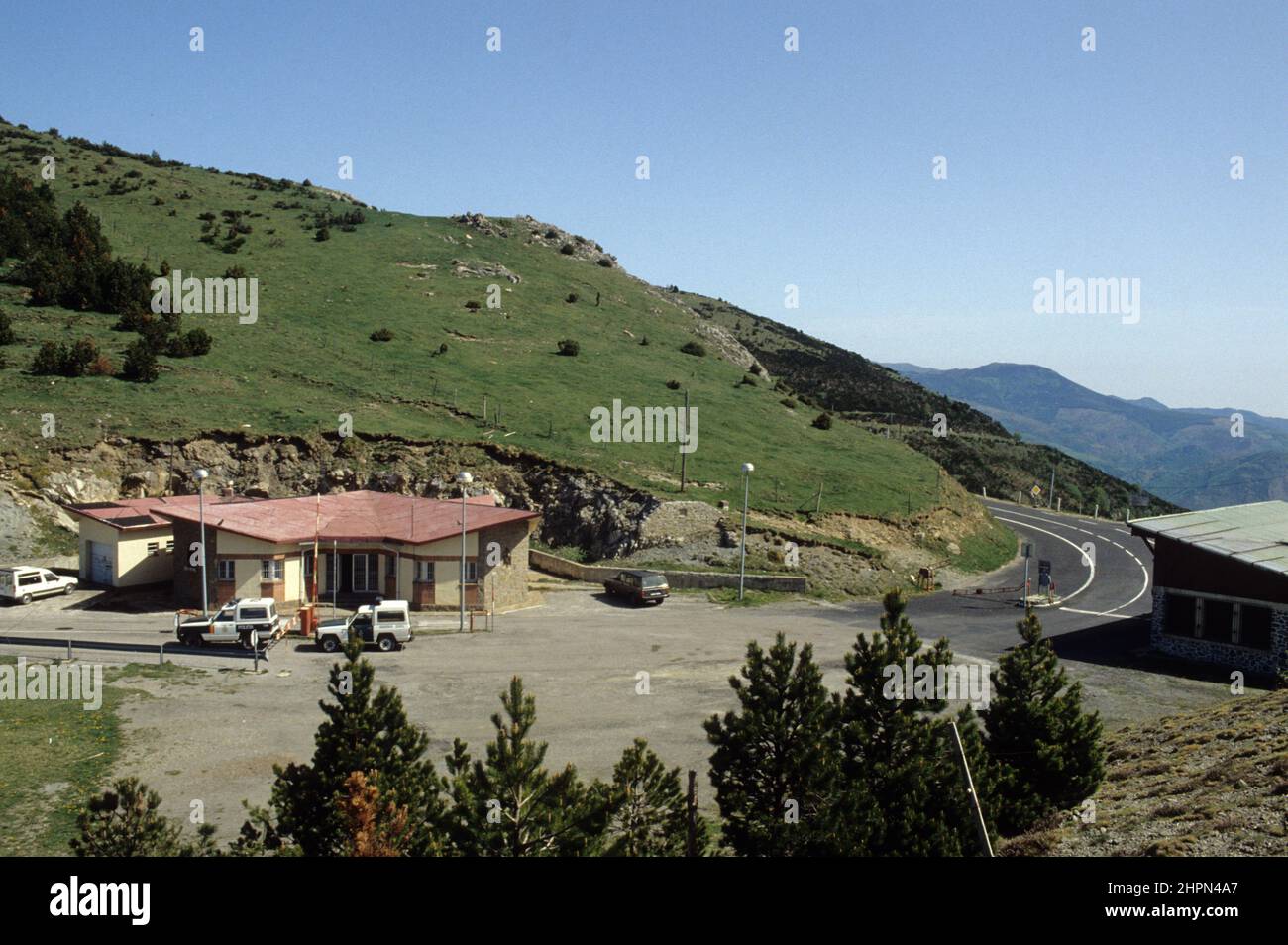 Frontiere franco espagnole controle douane espagnole Stockfoto