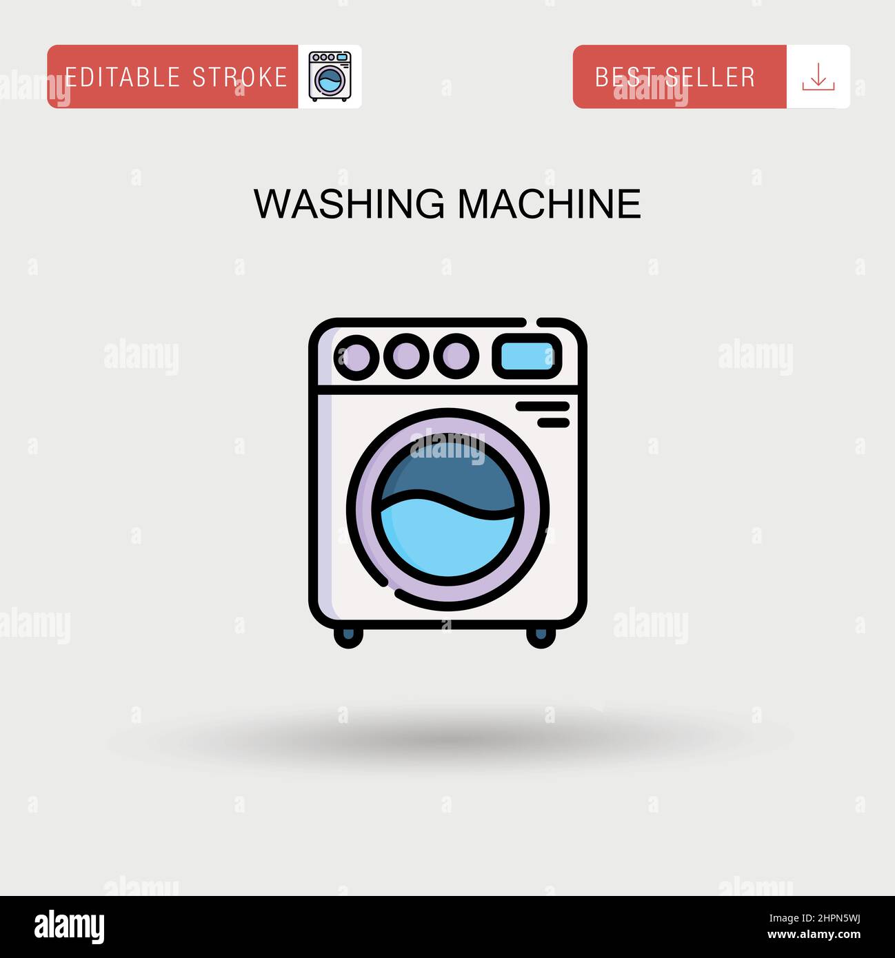 Einfaches Vektorsymbol für die Waschmaschine. Stock Vektor Einfaches Vektorsymbol für die Waschmaschine. Stock Vektor