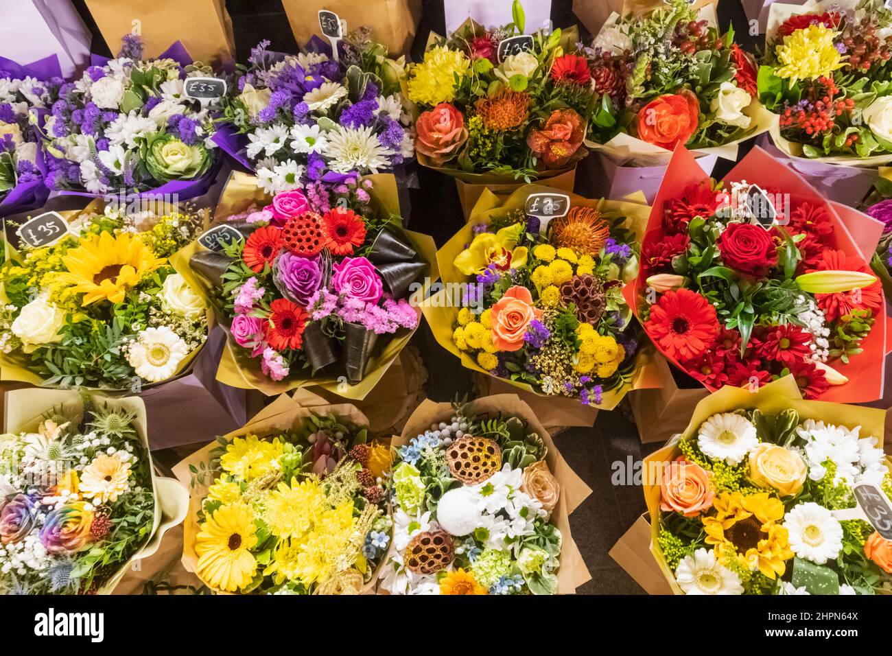 England, London, Bahnhof London Bridge, Blumengeschäft Stockfoto