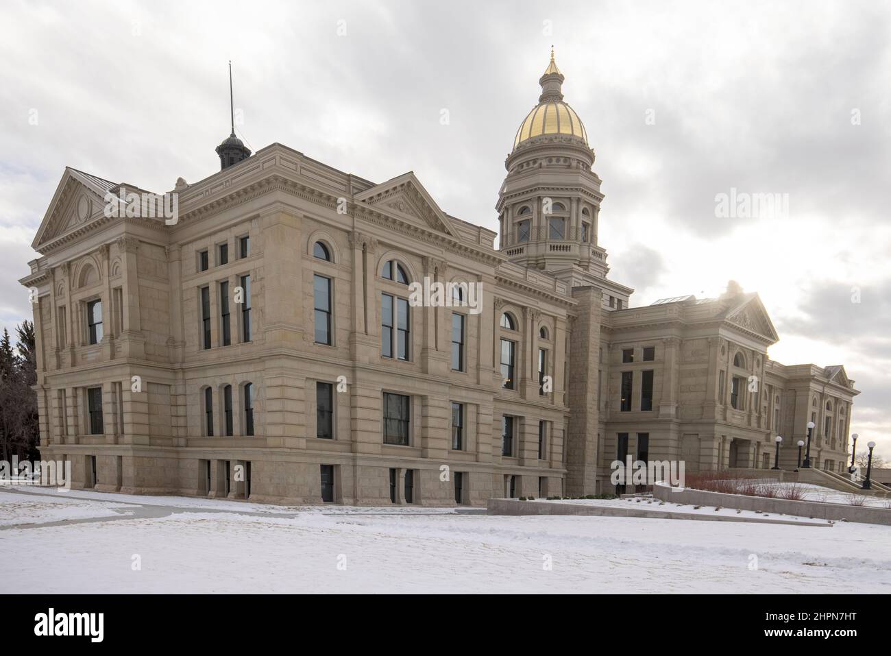 Das Wyoming State Capitol ist die Hauptstadt des Bundesstaates Wyoming und Regierungssitz des US-Bundesstaates Wyoming.die Hauptstadt befindet sich in Cheyenne. Stockfoto