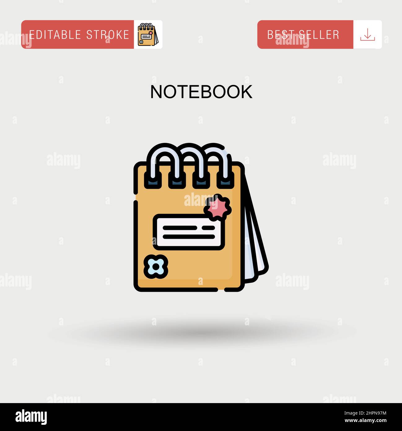 Einfaches Vektorsymbol für Notebooks. Stock Vektor