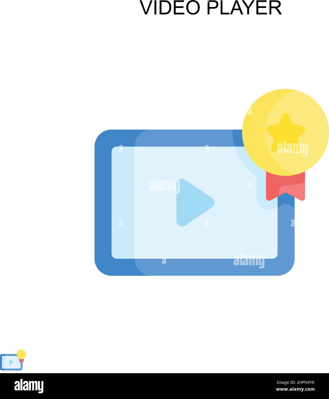 Einfaches Vektorsymbol für den Videoplayer. Illustration Symbol Design-Vorlage für Web mobile UI-Element. Stock Vektor
