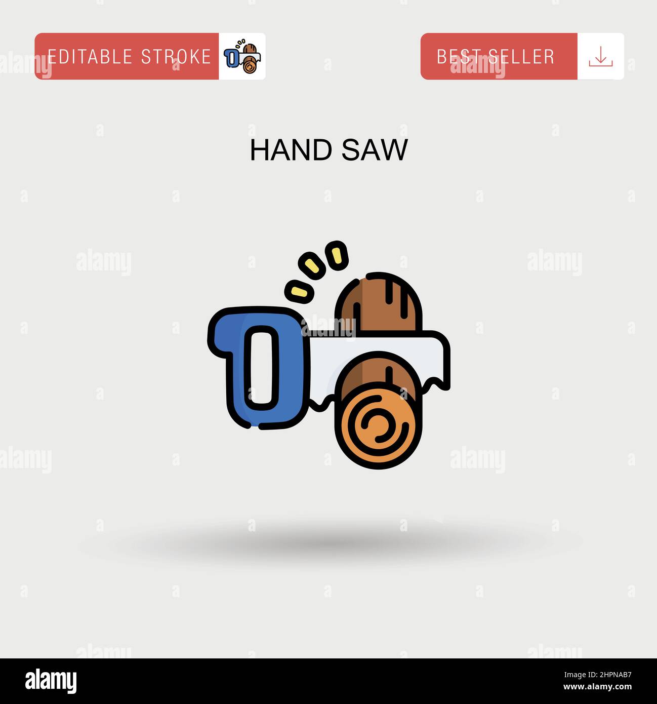 Einfaches Vektorsymbol für die Handsäge. Stock Vektor