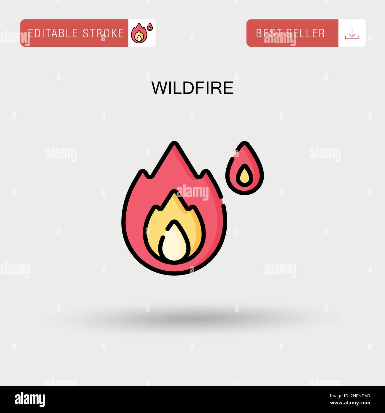 Einfaches Vektorsymbol „Wildfire“. Stock Vektor